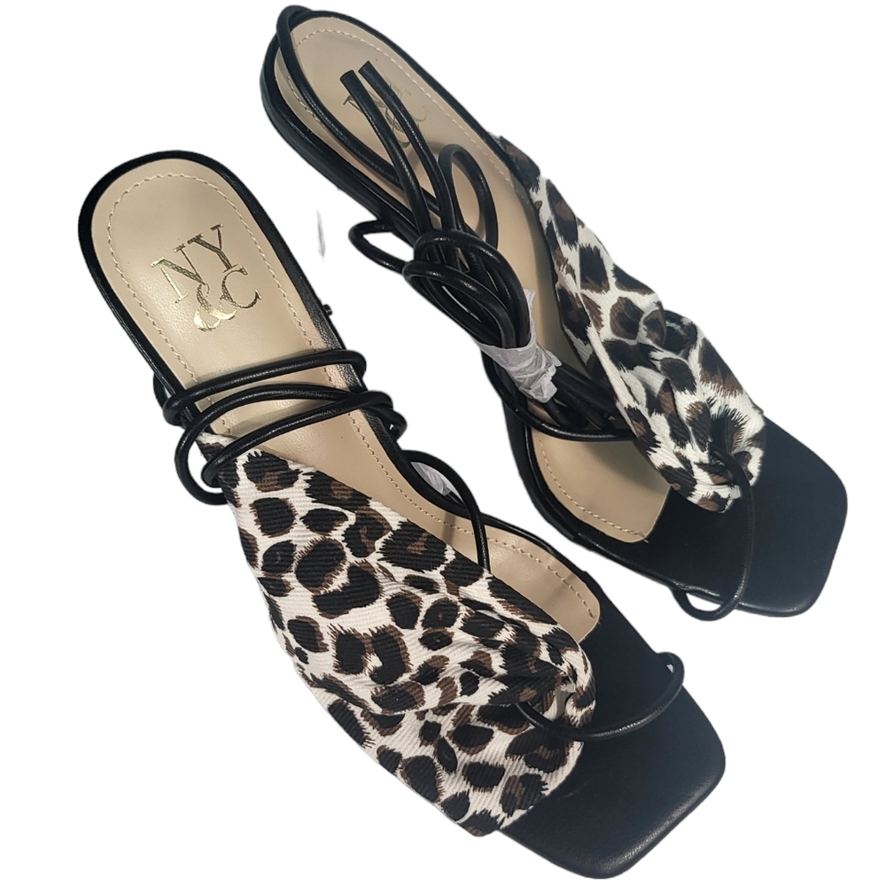 New York and Company Carolle Clear Heel Dress Sandals 7.5 - Picture 3 of 4